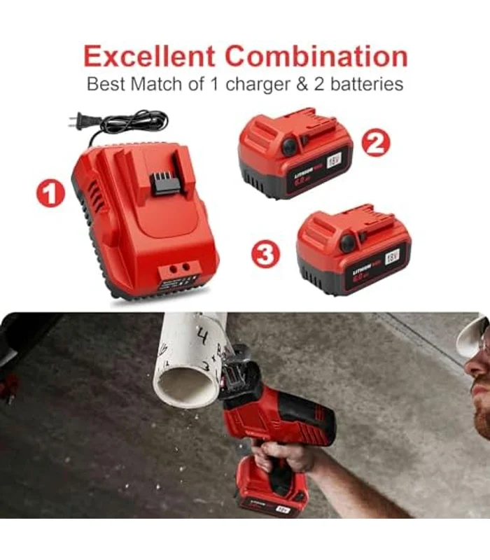 2Pack 18V 6.0Ah Batteries Replacement