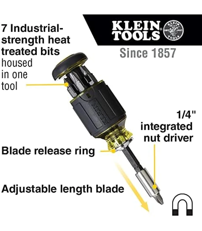 Klein Tools 32308 Multi-bit Stubby Screwdriver