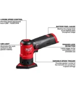 Milwaukee 2531-20 12V Brushless Cordless Orbital Detail Sander