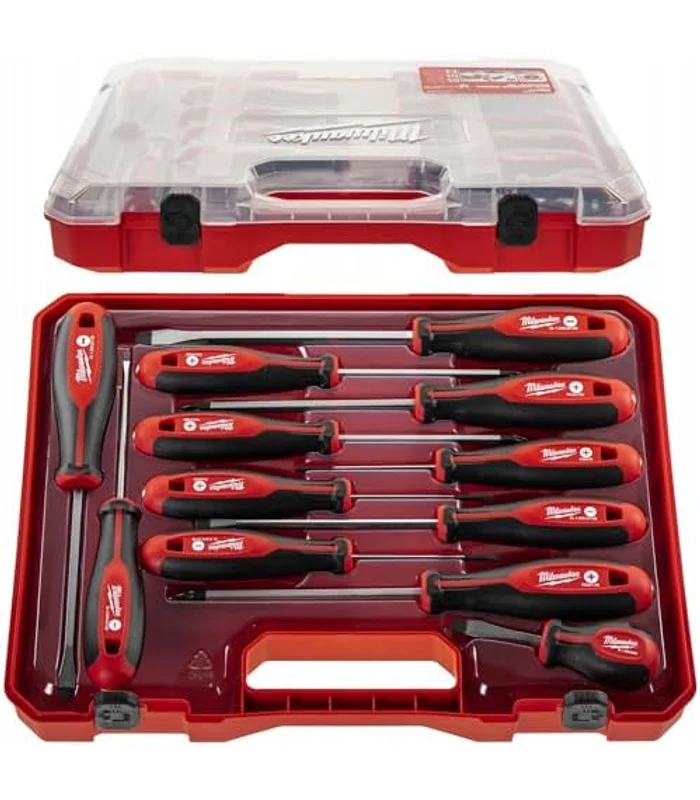 Milwaukee Set of 12 Tri-Lobe Screwdrivers 4932472003, Red