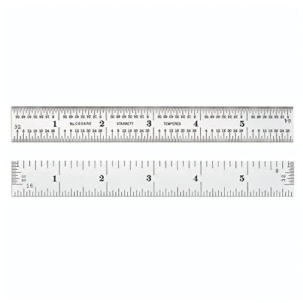 Starrett 6-Inch Spring-Tempered Steel Rule with Inch Graduations