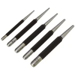 Starrett Steel Center Punch with Round Shank and Knurled Finger Grip
