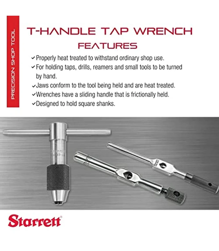 Starrett T-Handle Tap Wrench - Ideal for Holding Taps