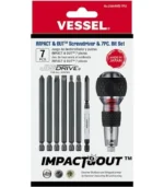 (USA Official) Impact & Out Screwdriver with 7pcs bits and Pouch