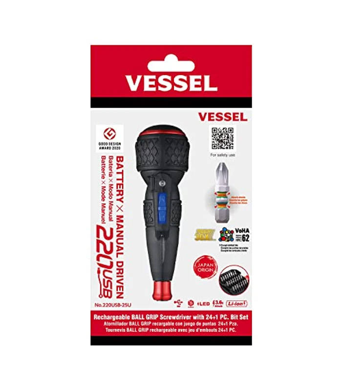 VESSEL e-ASSIST Screwdriver with 25PC. Bit Set