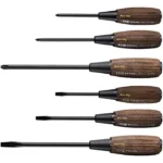 Vessel Woody Penetrating Screwdriver Non-Slip Grip Set of 6 (Boxed)